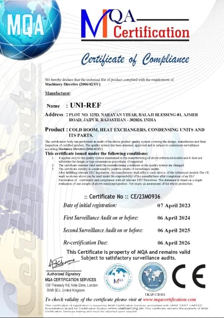Uniref certificate